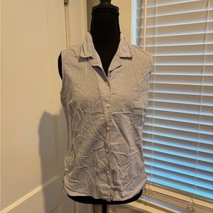Cherokee Lavender and White Checkered Sleeveless Shirt